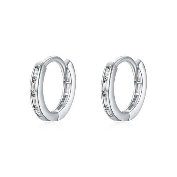 Wholesale S925 Sterling Silver Geometric Zircon Inlaid Women's Light Luxury Earrings
