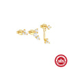 Wholesale S925 Sterling Silver Geometric Zircon Tassel Earrings With Electroplating