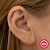 Wholesale S925 Sterling Silver Geometric Zirconia Inlaid Pierced Ear Bone Earrings For Women