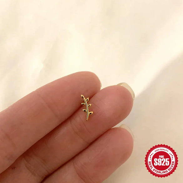 Wholesale S925 Sterling Silver Geometric Zirconia Inlaid Pierced Ear Bone Earrings For Women