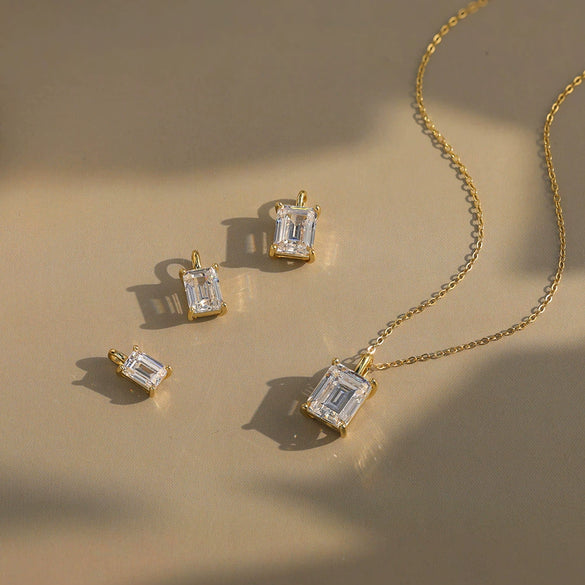 Wholesale S925 Sterling Silver Geometric Zirconium Pendant Necklace With Square Sugar Cube Design And Electroplating For Women