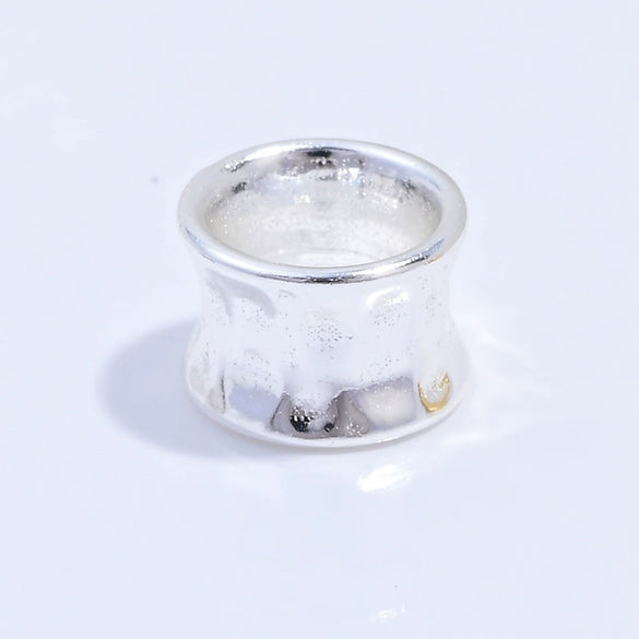 Wholesale S925 Sterling Silver Glossy Barrel Beads With Trumpet Pattern For Diy Bracelet Necklace Accessories Electroplating Process
