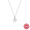Wholesale S925 Sterling Silver Glossy Cat Claw Dog Claw Geometric Pendant Necklace With O Chain For Girls Electroplated