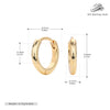 Wholesale S925 Sterling Silver Glossy Geometric Plain Hoop Earrings With Electroplating For Women