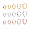 Wholesale S925 Sterling Silver Glossy Geometric Plain Hoop Earrings With Electroplating For Women
