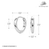 Wholesale S925 Sterling Silver Glossy Geometric Plain Hoop Earrings With Electroplating For Women