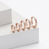 Wholesale S925 Sterling Silver Glossy Geometric Plain Hoop Earrings With Electroplating For Women
