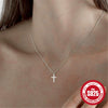 Wholesale S925 Sterling Silver Glossy Heart Cross Ochain Women's Clavicle Necklace With Electroplating