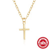 Wholesale S925 Sterling Silver Glossy Heart Cross Ochain Women's Clavicle Necklace With Electroplating