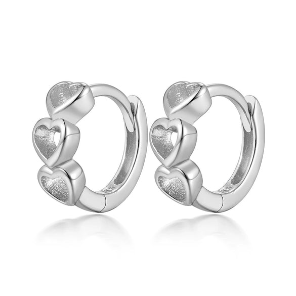 Wholesale S925 Sterling Silver Gold Love Heart Shaped Cute Earrings With Niche Design And Seiko Craftsmanship