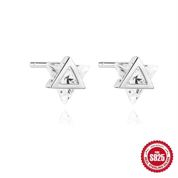 Wholesale S925 Sterling Silver Gold Plated Geometric Bow Earrings With Rose Zircon Light Luxury Retro Style And Electroplating Processing