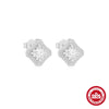 Wholesale S925 Sterling Silver Gold Plated Geometric Bow Earrings With Rose Zircon Light Luxury Retro Style And Electroplating Processing