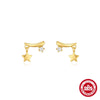 Wholesale S925 Sterling Silver Gold Plated Geometric Bow Earrings With Rose Zircon Light Luxury Retro Style And Electroplating Processing