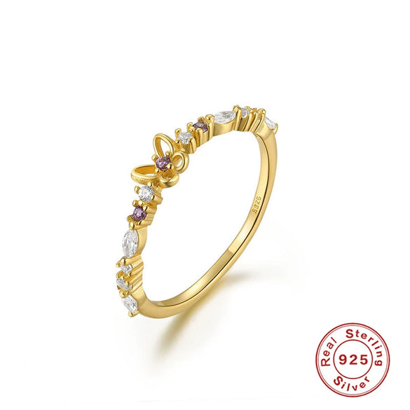 Wholesale S925 Sterling Silver Gold Plated Geometric Design Opening Ring For Women