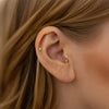 Wholesale S925 Sterling Silver Gold Plated Inlaid Zircon Female Earrings