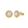 Wholesale S925 Sterling Silver Gold Plated Pearl Earrings With 5A White Zirconium Electroplated Fashionable Niche Design For Women