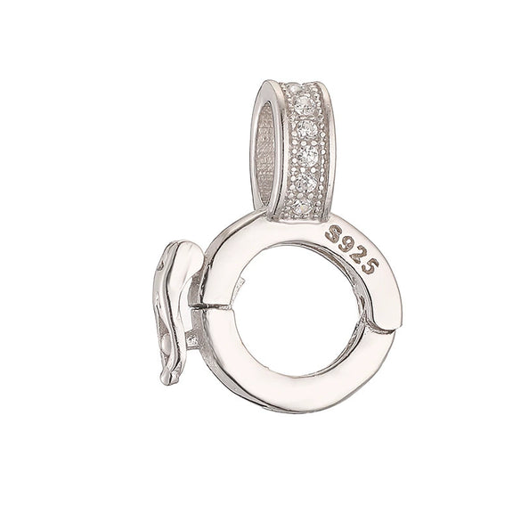 Wholesale S925 Sterling Silver Gold Plated Round Inlay Pendant Buckle Diy Accessories