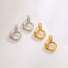 Wholesale S925 Sterling Silver Gold Plated Round Inlay Pendant Buckle Diy Accessories