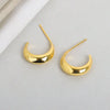 Wholesale S925 Sterling Silver Goldplated Concaveconvex Female Earrings