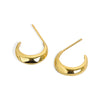 Wholesale S925 Sterling Silver Goldplated Concaveconvex Female Earrings