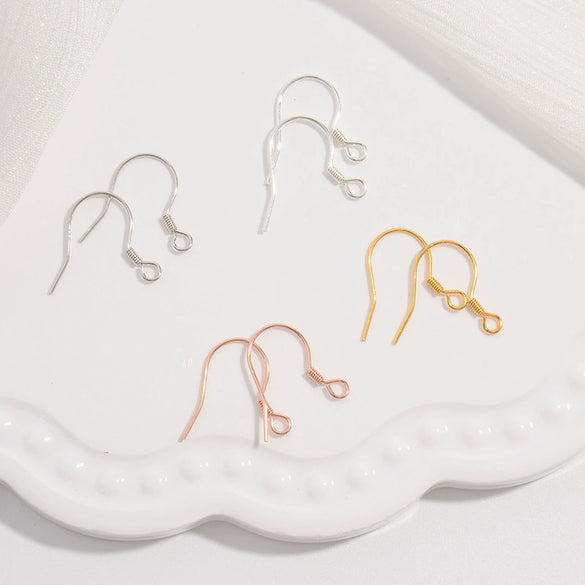 Wholesale S925 Sterling Silver Goldplated Geometric Diy Handmade Earring Ear Hook Semifinished Material For Women