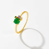 Wholesale S925 Sterling Silver Green Stone Classic Ring With Geometric Design For Women Electroplated 18K Gold