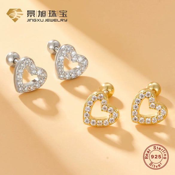 Wholesale S925 Sterling Silver Heart Diamond Earrings For Women