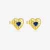 Wholesale S925 Sterling Silver Heart Earrings With Geometric Pattern Electroplated With Platinum Or 18K Gold For Women