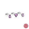 Wholesale S925 Sterling Silver Heart Geometric Four Petal Flower Earrings Piercing Earrings Three Piece Set With Electroplating