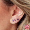 Wholesale S925 Sterling Silver Heart Geometric Four Petal Flower Earrings Piercing Earrings Three Piece Set With Electroplating