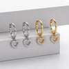 Wholesale S925 Sterling Silver Heart Inlay Earrings Simple Fashion Style