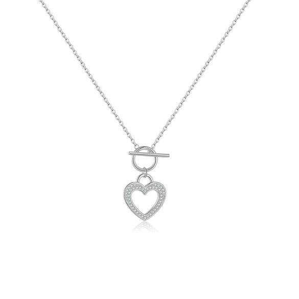Wholesale S925 Sterling Silver Heart Ot Clasp Necklace With Electroplating For Women Fashion High End Collarbone Chain