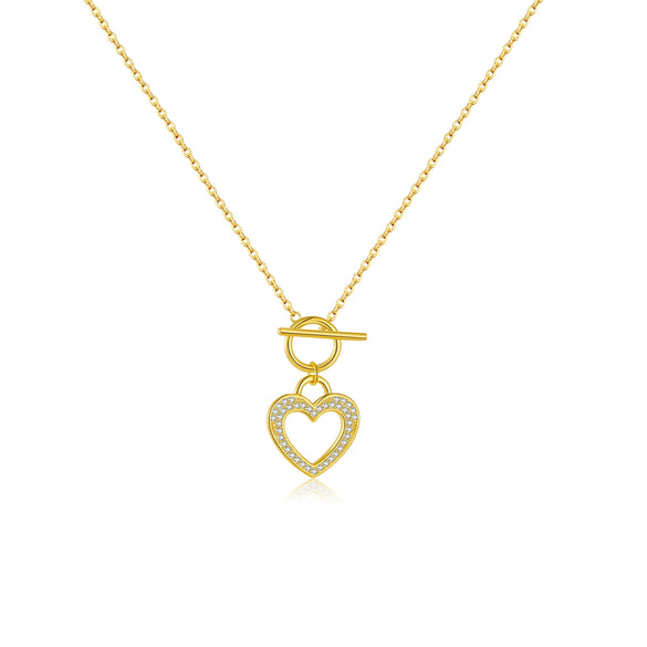 Wholesale S925 Sterling Silver Heart Ot Clasp Necklace With Electroplating For Women Fashion High End Collarbone Chain