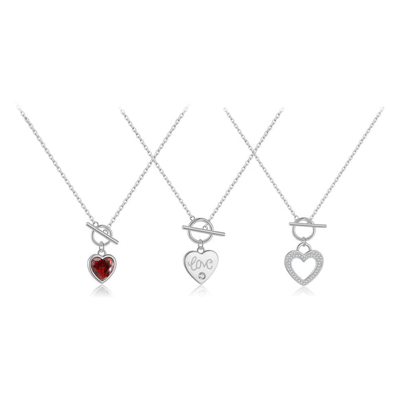 Wholesale S925 Sterling Silver Heart Ot Clasp Necklace With Electroplating For Women Fashion High End Collarbone Chain