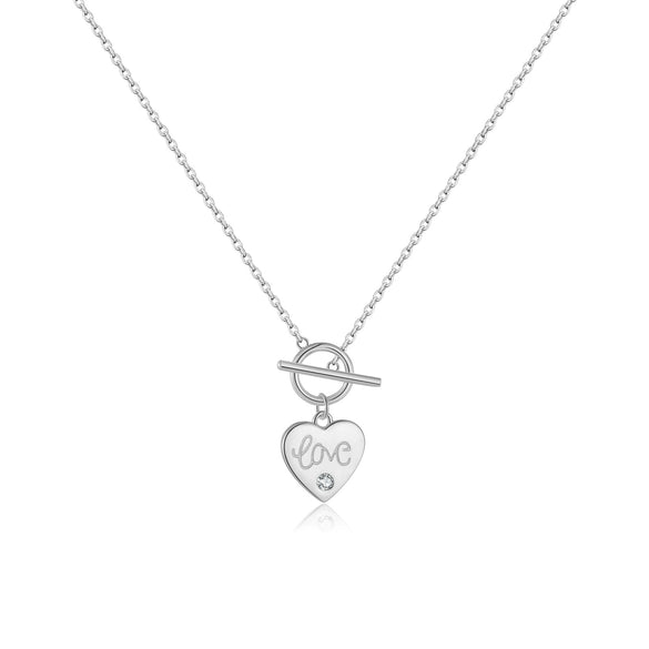 Wholesale S925 Sterling Silver Heart Ot Clasp Necklace With Electroplating For Women Fashion High End Collarbone Chain