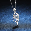 Wholesale S925 Sterling Silver Heart Pendant Necklace With Moissanite And High Carbon Stone Electroplated Factory Outlet