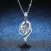 Wholesale S925 Sterling Silver Heart Pendant Necklace With Moissanite And High Carbon Stone Electroplated Factory Outlet