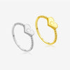 Wholesale S925 Sterling Silver Heart Ring For Women With English Letters Simple Plain Design Electroplated