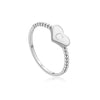 Wholesale S925 Sterling Silver Heart Ring For Women With English Letters Simple Plain Design Electroplated