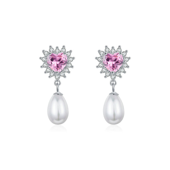 Wholesale S925 Sterling Silver Heart Shape Diamond Love Earrings For Women