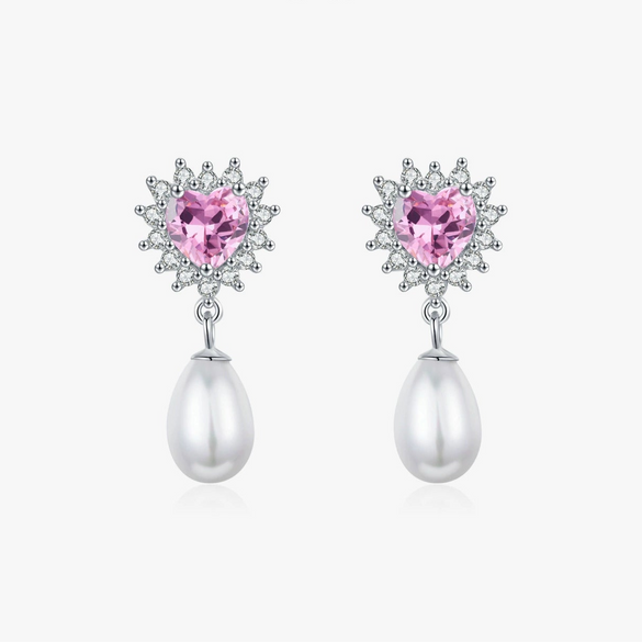 Wholesale S925 Sterling Silver Heart Shape Diamond Love Earrings For Women