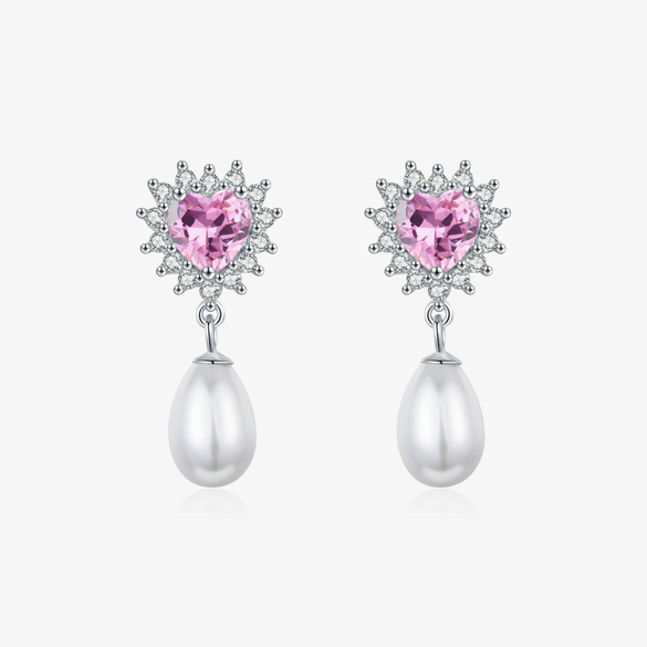 Wholesale S925 Sterling Silver Heart Shape Diamond Love Earrings For Women