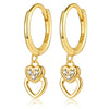 Wholesale S925 Sterling Silver Heart Shape Four Leaf Clover Zircon Inlaid Women's Earrings