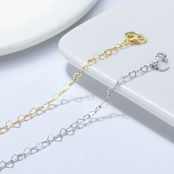 Wholesale S925 Sterling Silver Heart Shape Love Anklet For Women Simple Style