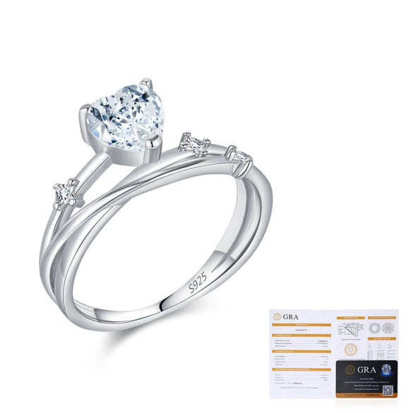Wholesale S925 Sterling Silver Heart Shape Original Design Electroplated Love Ring For Women