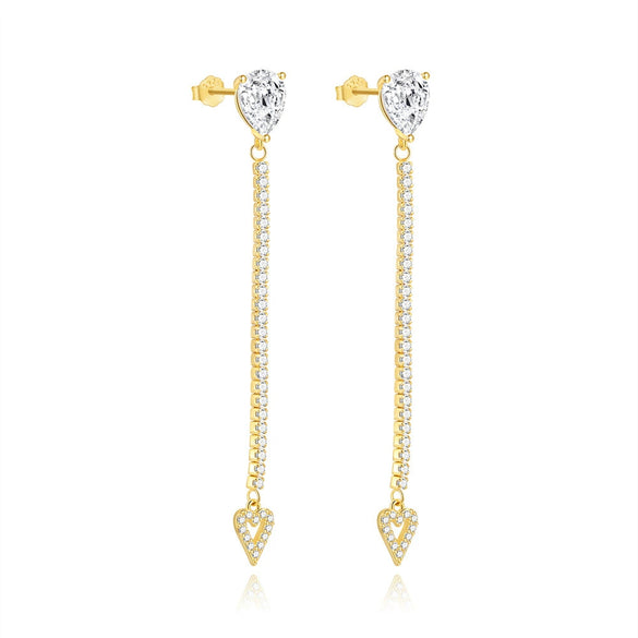 Wholesale S925 Sterling Silver Heart Shape Zircon Pendant Earrings For Women With Electroplating