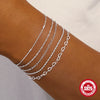 Wholesale S925 Sterling Silver Heart Shaped Chain Women's Diy Bracelet Bright Silver Plated