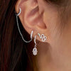 Wholesale S925 Sterling Silver Heart Shaped Earrings With Palm And Devil's Eye Design Inlaid With Diamond Like Zircon Fashion Creative Stylish Cold Style