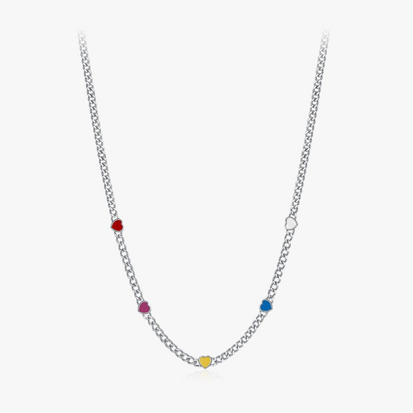 Wholesale S925 Sterling Silver Heart Shaped Electroplated Clavicle Chain Necklace For Women