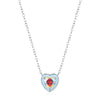 Wholesale S925 Sterling Silver Heart Shaped Epoxy Inlaid Zircon Clavicle Chain Necklace For Women